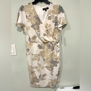 Glamour BEAUTIFUL White Floral-Patterned Dress (Size 8)